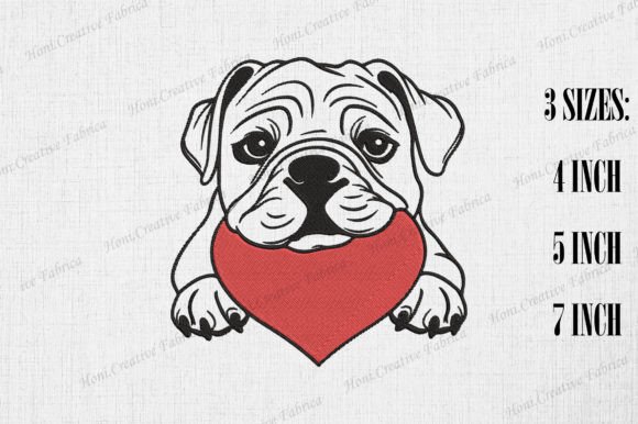 Cute Bulldog Peeking from Heart Review