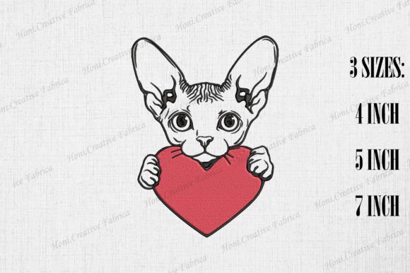 Cute Sphynx Cat Valentine Embroidery Review