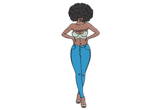 Review: African Girl in Blue Jeans Embroidery Design