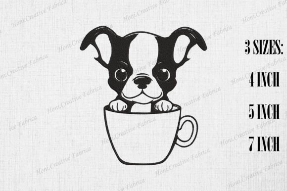 Review: Cute Boston Terrier Dog in Coffee Cup Design