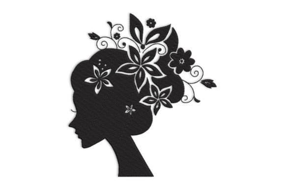 Reviewing Beautiful Woman Silhouette with Flowers